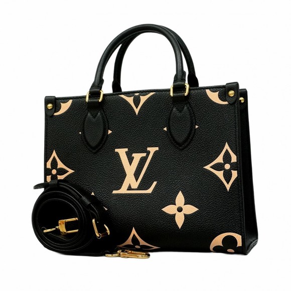 Louis Vuitton PM Bicolor Handbag the Go On s Empreinte Beige Black - Picture 1 of 6
